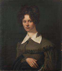 WEBER Joseph 1803-1881,Portrait einer jungen Dame mit weißem Kragen (Eleo,1828,Van Ham DE 2021-02-24