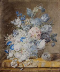 WEBER Julie, née Arnaud 1800-1800,Bouquet de fleurs au nid,Piasa FR 2012-11-12