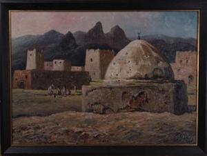 WEBER LANDWEHR Paul Gerhard 1914-1996,Dorf in Jemen,Palais Dorotheum AT 2011-06-24