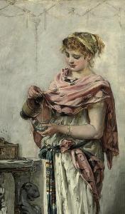 WEBER Maria 1899-1970,A maiden pouring wine,Christie's GB 2010-04-28