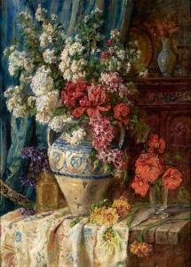 WEBER Marie Philips 1845-1942,Prachtvolles Blumenstilleben mit verschiedenen Str,Zeller 2024-04-04