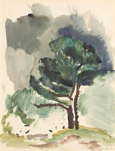 WEBER Max 1897-1982,Pine Trees,1917,Swann Galleries US 2022-06-30
