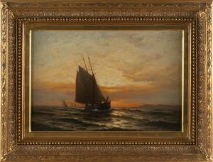 WEBER Otis S 1847-1910,Sailing at sunset,Eldred's US 2023-08-11