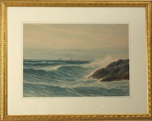 WEBER Otis S 1847-1910,Waves crashing on the coast,Eldred's US 2010-07-22