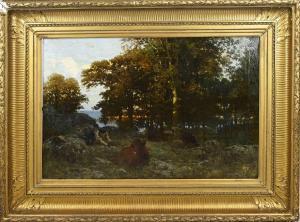 WEBER Otto 1832-1888,Landscape with shepherd and cattle,Twents Veilinghuis NL 2023-01-12