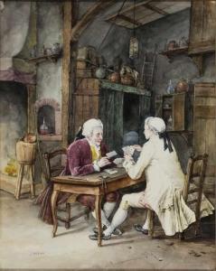 WEBER S 1800-1900,Zwei Kavaliere beim Kartenspiel,Zeller DE 2020-04-07