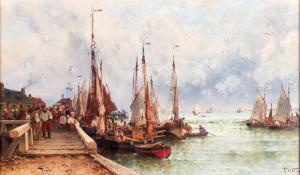 Weber Theodore Alexander 1838-1907,Leaving Harbour, Bologne,Tennant's GB 2024-03-16