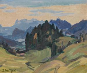 WEBER TYROL Hans Josef 1874-1957,Blick auf Wilden Kaiser bei Weng,im Kinsky Auktionshaus 2022-06-30