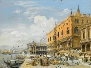 WEBLUS Martin 1855-1926,Händler vor dem Dogenpalast in Venedig,Van Ham DE 2018-01-31