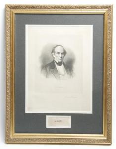 WEBSTER Daniel 1782-1852,An engraved portrait of Daniel Webster mounted and,Hindman US 2009-07-28