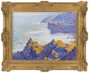 WEBSTER Edwin Ambrose 1869-1935,Volcanic Cliffs, Azores,1913,Eldred's US 2021-11-19