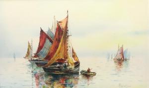 Weedon E. S,Gaff rigged boats setting sail,19th,Bellmans Fine Art Auctioneers GB 2018-02-14