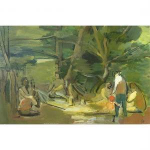 WEEKS James D. Northrup 1922-1998,Landscape with Figures and Trees,MICHAANS'S AUCTIONS US 2023-04-14