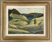 WEEKS John 1886-1965,Landscape with Road,International Art Centre NZ 2022-04-20