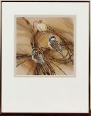 WEENINK Ruud 1949,3 birds on barbed wire,Twents Veilinghuis NL 2013-04-19