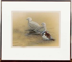 WEENINK Ruud 1949,two doves and a titmouse,Twents Veilinghuis NL 2013-07-05