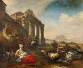 WEENIX Jan Baptist 1621-1665,A Shepherd and his Flocks at Ancient Ruins,Lempertz DE 2021-06-05