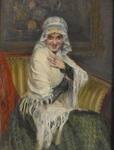WEERTS Jean Joseph 1846-1927,L\’espiègle à la robe verte,1921,Rossini FR 2023-12-07