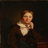 WEGENER Theodor Gustav 1817-1877,Portrait of the artist's sister,1838,Bruun Rasmussen DK 2010-12-13