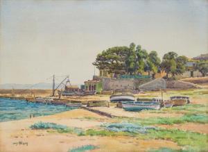 WEGER Louis 1900-1900,Plage de Méditerranée et barques,Marambat-Camper FR 2019-12-04