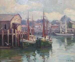 WEGMANN Carl 1904-1987,BOATS IN THE HARBOR,Potomack US 2011-09-24