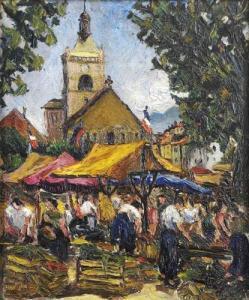 WEGMANN Carl 1904-1987,Jour de marché,1953,Delorme-Collin-Bocage FR 2008-06-13