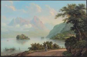 WEGMANN Johann Rudolph 1833,View of the island of Schwanau in Lake Lauerz.,Galerie Koller 2020-06-19