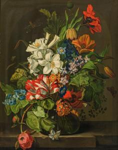 WEGMAYR Sebastian 1776-1857,Still life of flowers with lilies and tulip,1822,im Kinsky Auktionshaus 2021-07-06