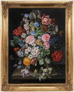 WEGMAYR Sebastian,Still Life With Flowers and Fruit in a Glass Vase,1851,Brunk Auctions 2012-11-10