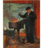wehr paul adam,Commercial illustration of industrial iron worker,Ripley Auctions 2009-05-31