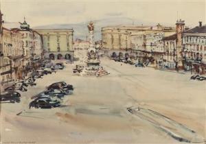 WEIBOLD Hans 1902-1984,Linz Hauptplatz,1955,Palais Dorotheum AT 2018-05-15