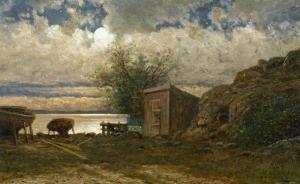 WEIDIG Julius 1837-1918,Abend am See,Van Ham DE 2013-01-30