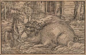 WEIDITZ Hans 1500-1536,Le pape couronnant le cochon du diable,Delorme-Collin-Bocage FR 2023-04-07