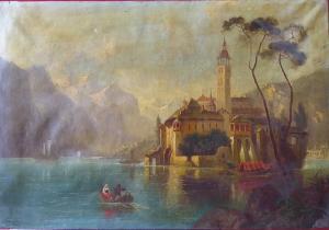 WEIDMANN Ulrich 1840-1892,Barque sur un lac de montagne,ARCADIA S.A.R.L FR 2018-03-24