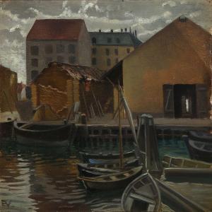 WEIE Edvard 1879-1943,Pakhuse. Christianshavn,1905,Bruun Rasmussen DK 2014-11-10