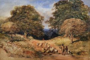 WEIGALL Charles Henry 1794-1877,A Landscape with a Shepherd and Flock,1862,John Nicholson 2019-12-18