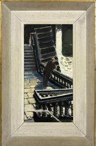 WEIGHT Carel 1908-1997,Chelsea Embankment Steps with Figure,Lots Road Auctions GB 2024-01-07