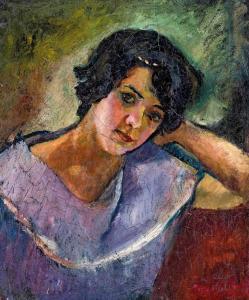 weil erzsebet Aszodi 1901-1976,Portrait of a young lady,1923,Nagyhazi galeria HU 2021-04-17