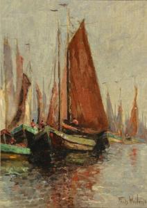 WEILAND Frits 1888-1950,Sailboats in a Harbor,Weschler's US 2005-09-17