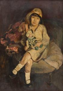WEINBERG ROHL Freida 1900-1900,Ritratto di bambina con bambola,1931,Babuino IT 2019-03-19