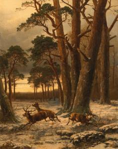 WEINBERGER Anton 1843-1912,Stags in the Snow,Palais Dorotheum AT 2022-09-08