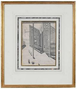 WEINGAERTNER Hans,Surrealist Composition with Structure and Cats,1960,Brunk Auctions 2020-11-20