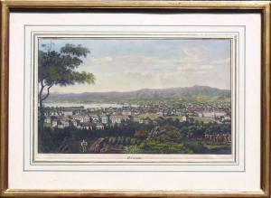 WEINMANN Beda 1819-1888,Blick auf Zürich mit See,1840,Geble DE 2019-10-12