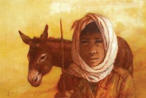 WEINTRAUB SUNNY 1900-1900,Boy with Donkey,Tiroche IL 2015-07-04