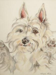 WEIR Halcyon Dora Murray 1912,c1978- Portrait of a terrier 'Vernon',Rosebery's GB 2007-08-07