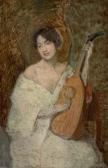 WEIR Julian Alden 1852-1919,Lady with Mandolin,William Doyle US 2022-05-11