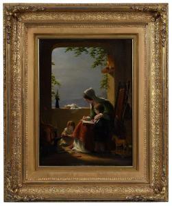 WEIR Robert Walter 1803-1889,Mother's Lessons, Amalfi,1857,Brunk Auctions US 2020-09-12