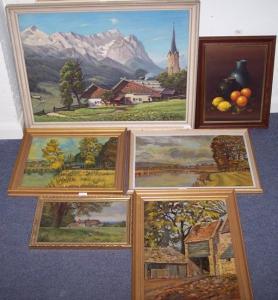 WEISS Hans,View of Garmische Partenkirschen, Bavaria,Simon Chorley Art & Antiques 2007-12-06