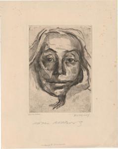 WEISS Hedwig 1860-1923,Porträt Käthe Kollwitz,1921,Galerie Bassenge DE 2022-06-03