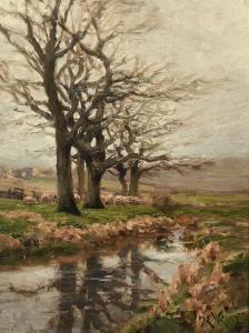 WEISS Jose 1859-1919,a tree lined river landscape,John Nicholson GB 2024-01-24